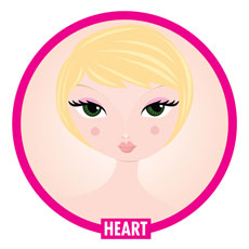 Hair Styles for Heart / Diamond Face Shape